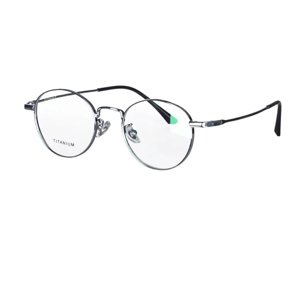 여성용 티타늄 원형 프레임 안경, 프로그레시브 다초점 처방 안경, 유니섹스 티타늄 프레임 안경, y2k